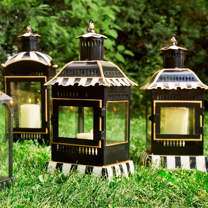 Courtly Stripe Small Candle Lantern - {current_domain}