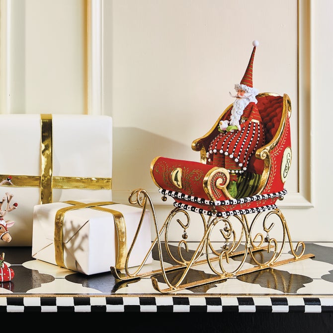 Patience Brewster Dash Away Sitting Santa & Sleigh Figure Set - {current_domain}