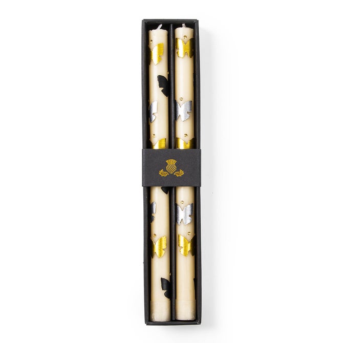 Butterfly Silver & Gold Dinner Candles, Set of 2 - {current_domain}