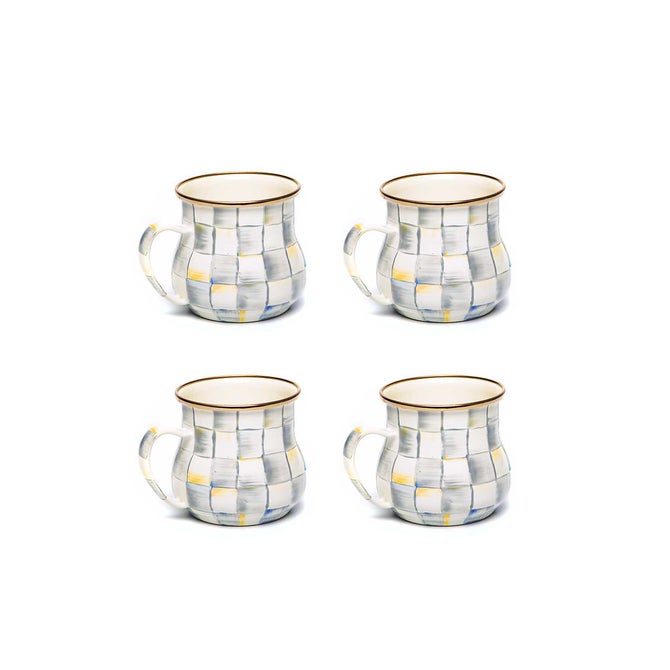 Sterling Check Mugs, Set of 4 - {current_domain}