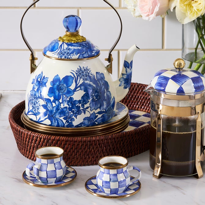 Royal Check Espresso Cup & Saucer Set - {current_domain}