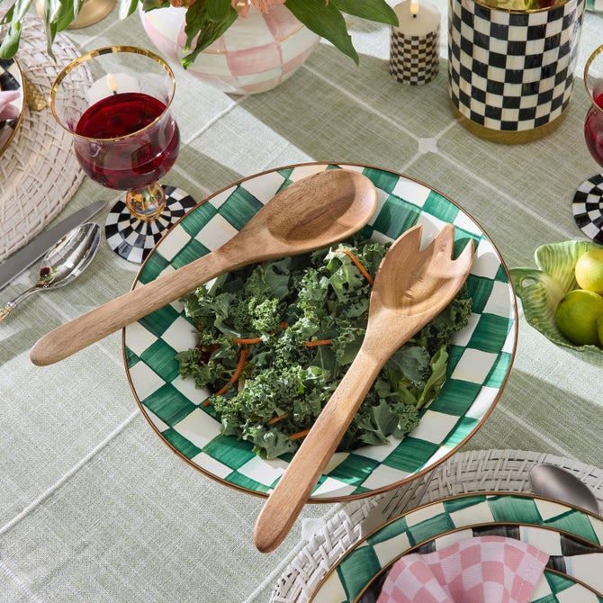 Check Enamel Serving Bowl - {current_domain}