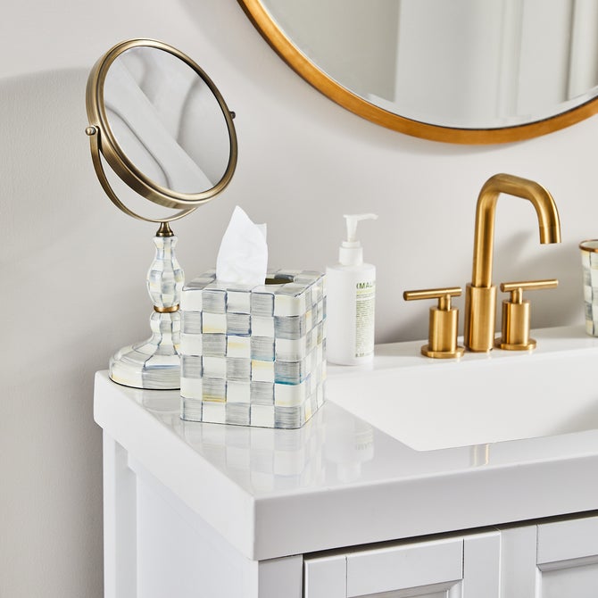 Sterling Check Boutique Tissue Box Cover - {current_domain}