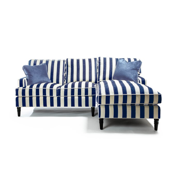 Marquee Navy Stripe 2-Piece Right Arm Chaise Sectional - {current_domain}