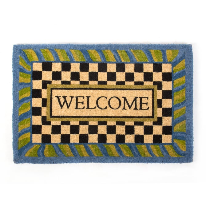 Welcome Periwinkle Entrance Mat - {current_domain}