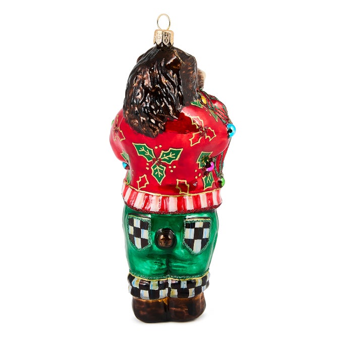 Deck The Halls Bear Glass Ornament - {current_domain}