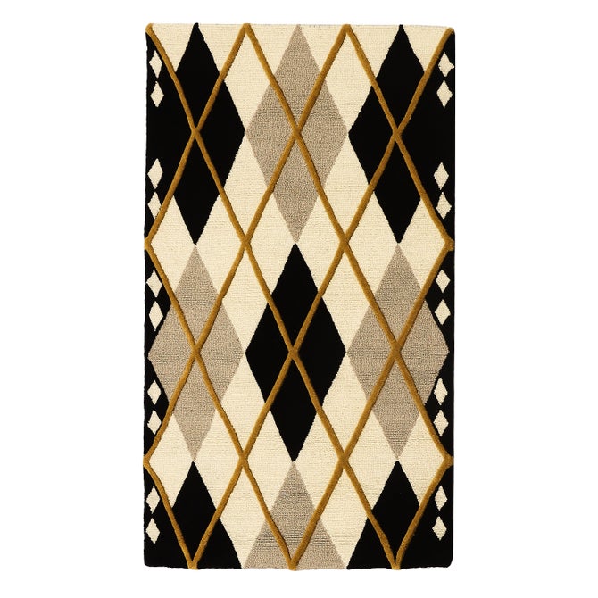 Cream Argyle 3' x 5' Rug - {current_domain}