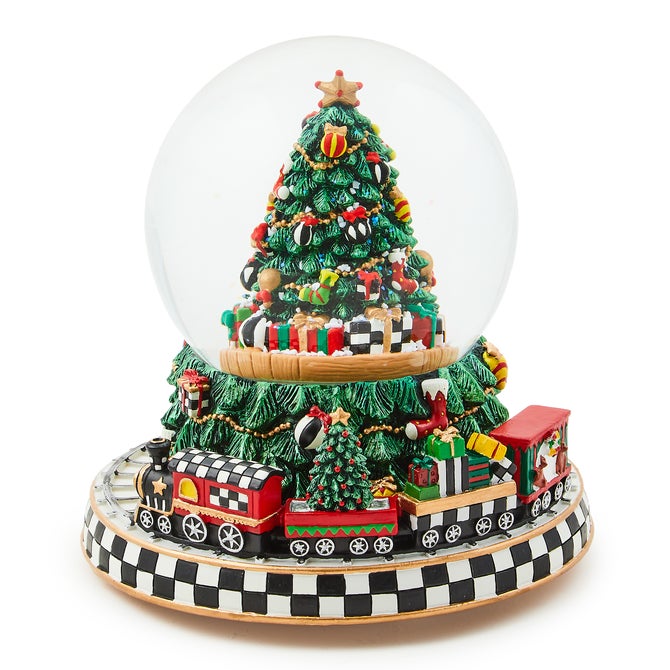 Cozy Christmas Tree & Train Snow Globe - {current_domain}