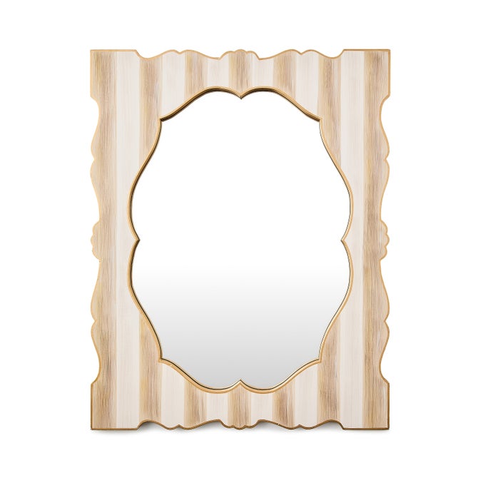 Mocha Stripe Wall Mirror - {current_domain}