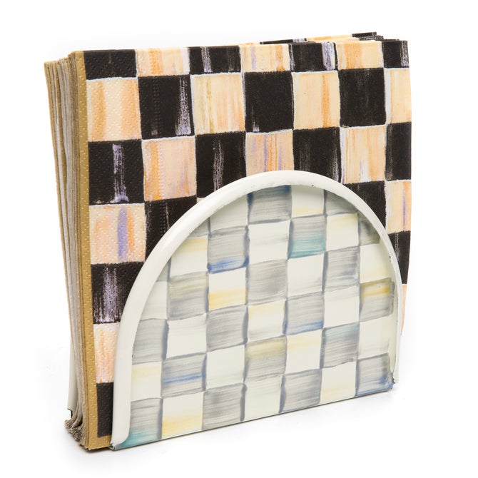 Sterling Check Napkin Holder - {current_domain}