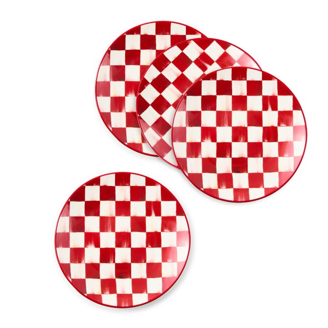 Cherry Check Salad Plates, Set of 4 - {current_domain}