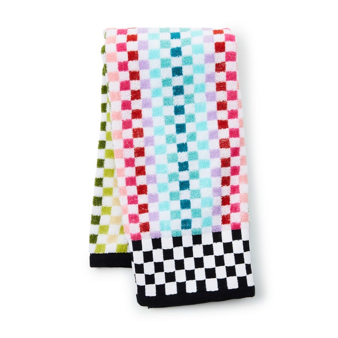 Rainbow Micro Check Hand Towel - {current_domain}