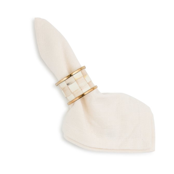 Mocha Check Napkin Rings, Set of 4 - {current_domain}