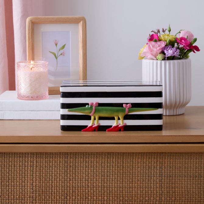 Patience Brewster Gloria Alligator Lidded Box - {current_domain}