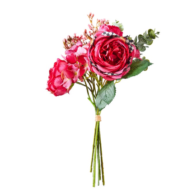 Fuchsia Rose & Hydrangea Bouquet - {current_domain}