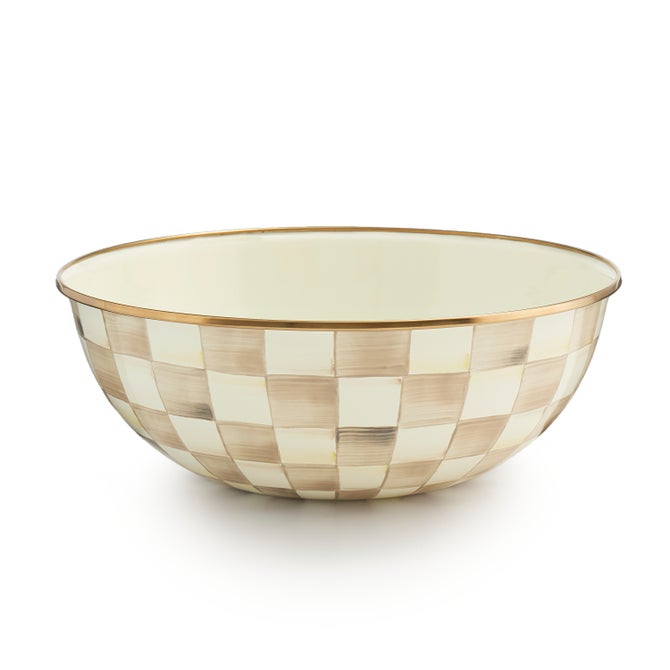 Mocha Check Extra Large Everyday Bowl - {current_domain}