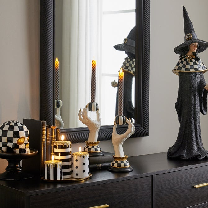 Courtly Check Flameless Dinner Candles, Set of 2 - {current_domain}