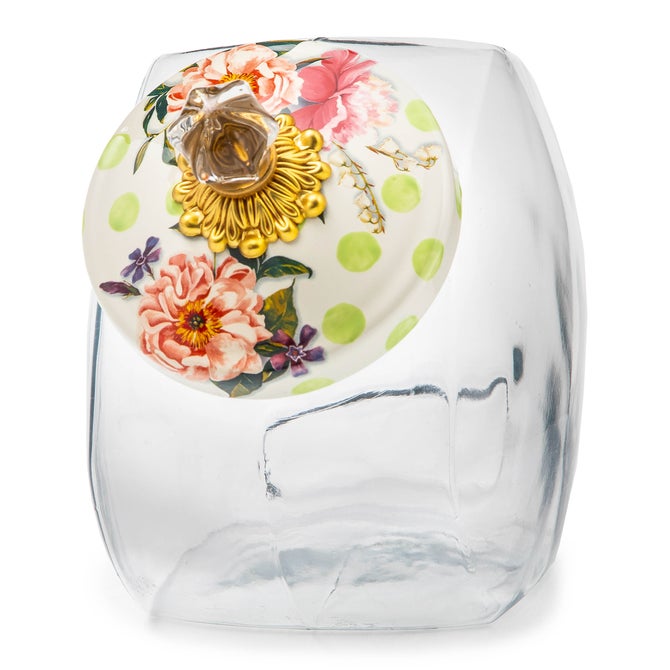 Cookie Jar with Wildflowers Green Lid - {current_domain}