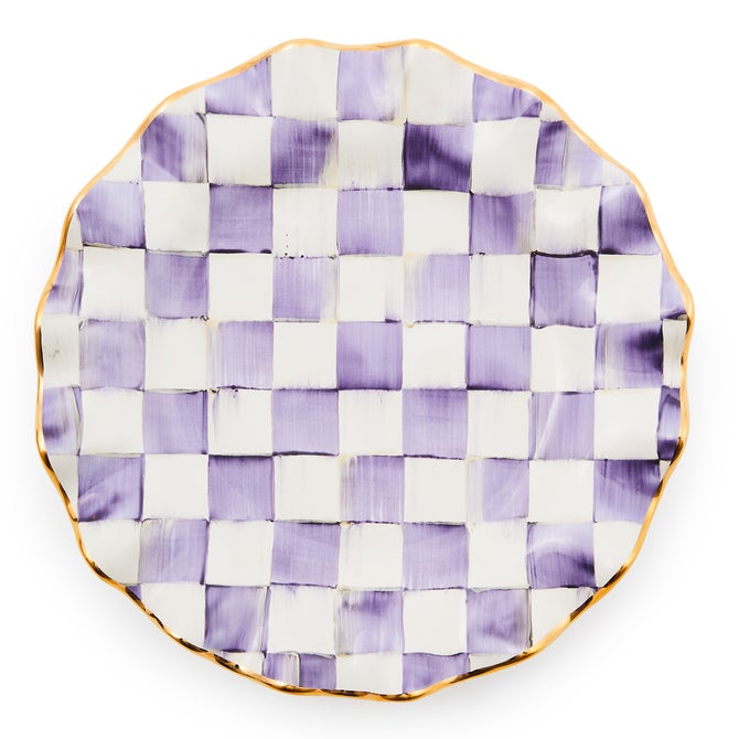 Plum Check Ceramic Fluted Dinner Plate - {current_domain}