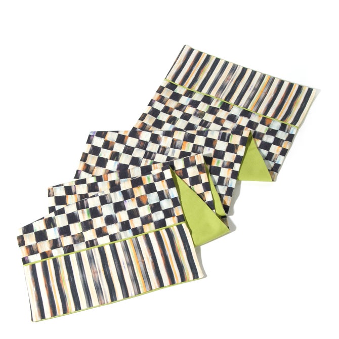 Courtly Check & Stripe Table Runner - {current_domain}