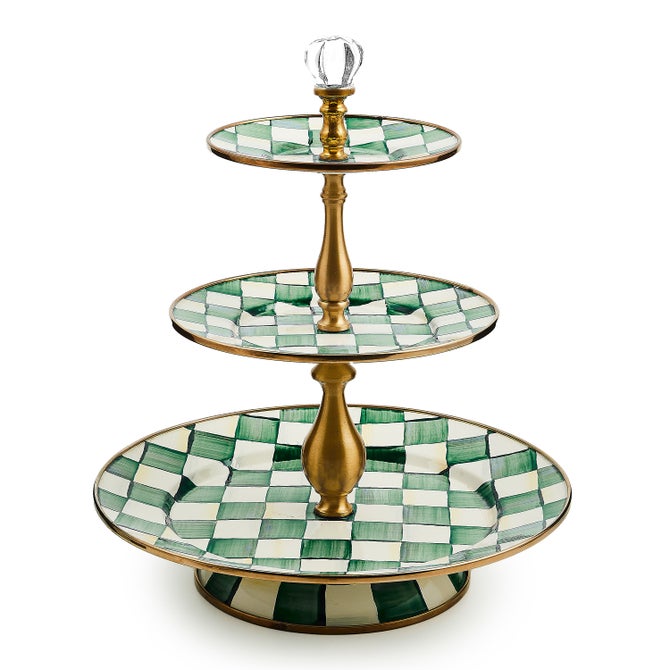 Emerald Check Three Tier Sweet Stand - {current_domain}