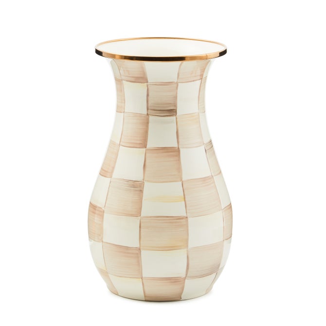 Mocha Check Tall Vase - {current_domain}