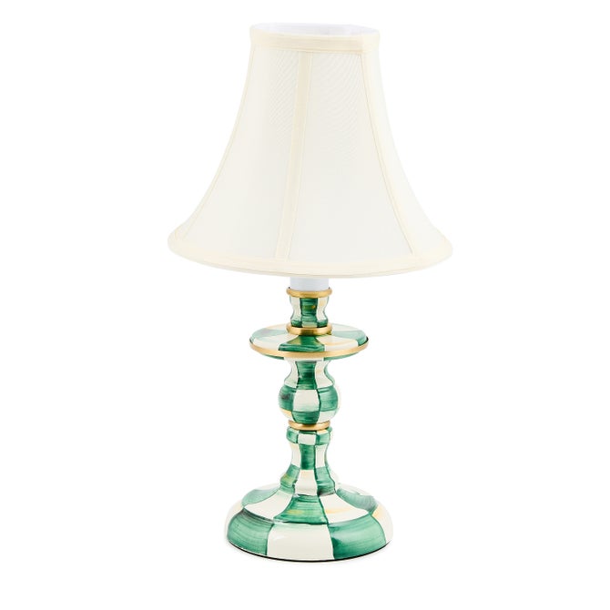 Emerald Check Candlestick Lamp - {current_domain}