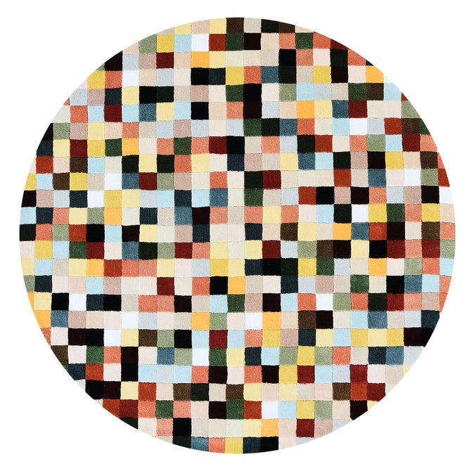 Multicolor Checkerboard 6' Round Rug - {current_domain}
