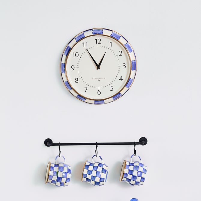 Royal Check School Wall Clock - {current_domain}