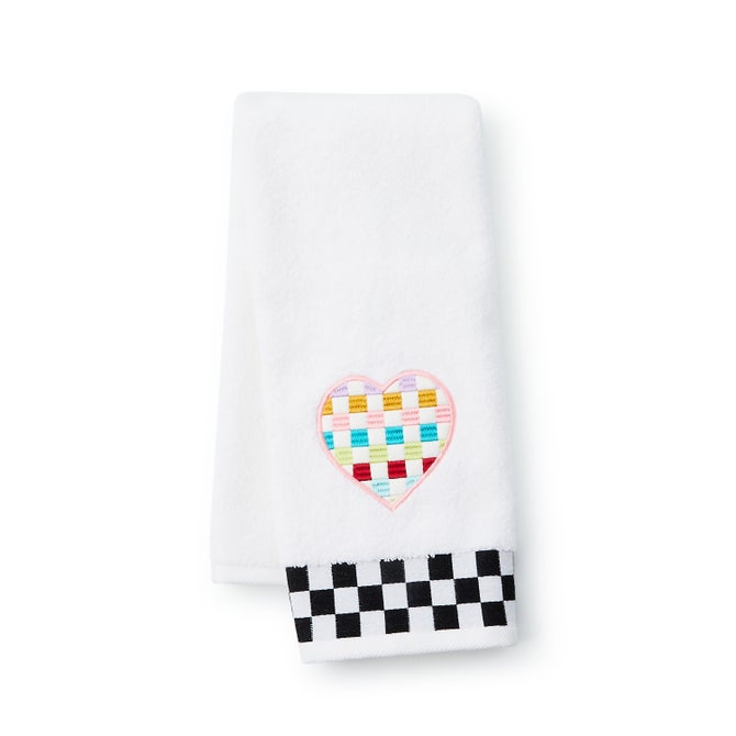 Rainbow Heart Check Hand Towel - {current_domain}