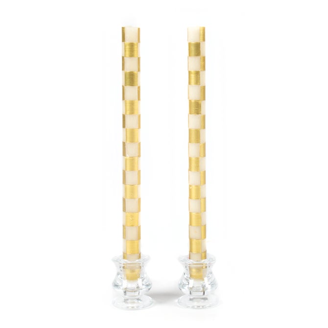 Check Gold & Ivory Dinner Candles, Set of 2 - {current_domain}