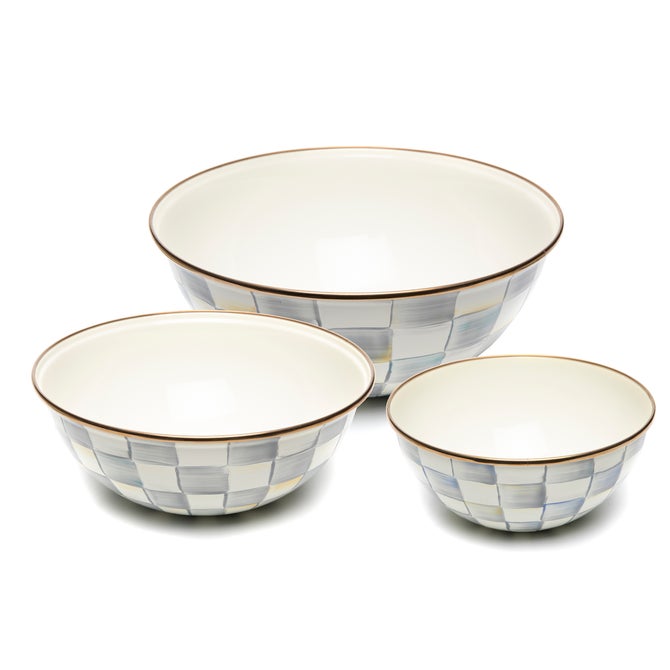 Sterling Check Mixing Bowls, Set of 3 - {current_domain}