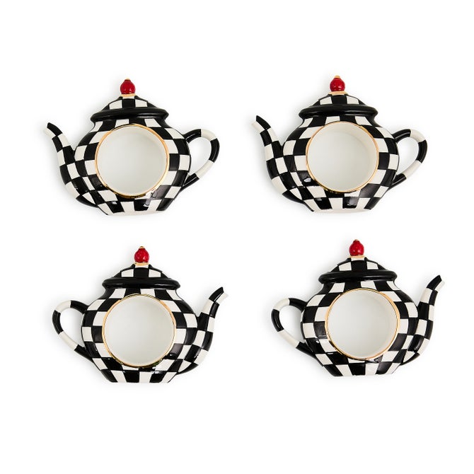 Courtly Check Teapot Napkin Rings, Set of 4 - {current_domain}