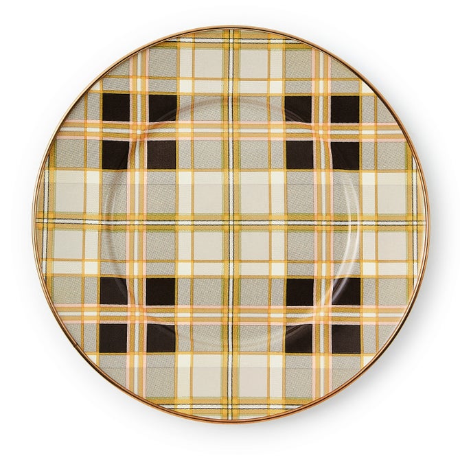 Tartan Mocha Salad Plate - {current_domain}