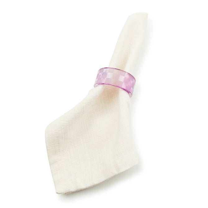 Lavender Check Napkin Rings, Set of 4 - {current_domain}