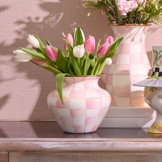 Check Enamel Large Vase - {current_domain}