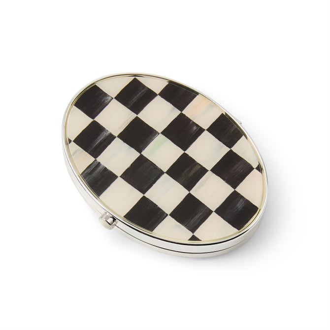 Courtly Check Silver Plated Compact Mirror - {current_domain}