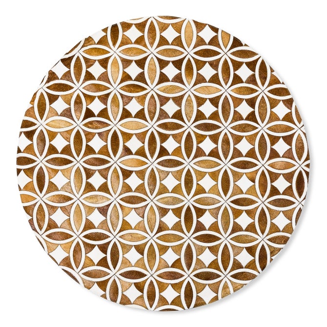 Mocha Kyoto Hair on Hide 6' Round Rug - {current_domain}