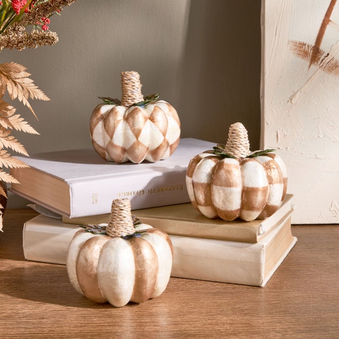 Mocha Capiz Pumpkins, Set of 3 - {current_domain}