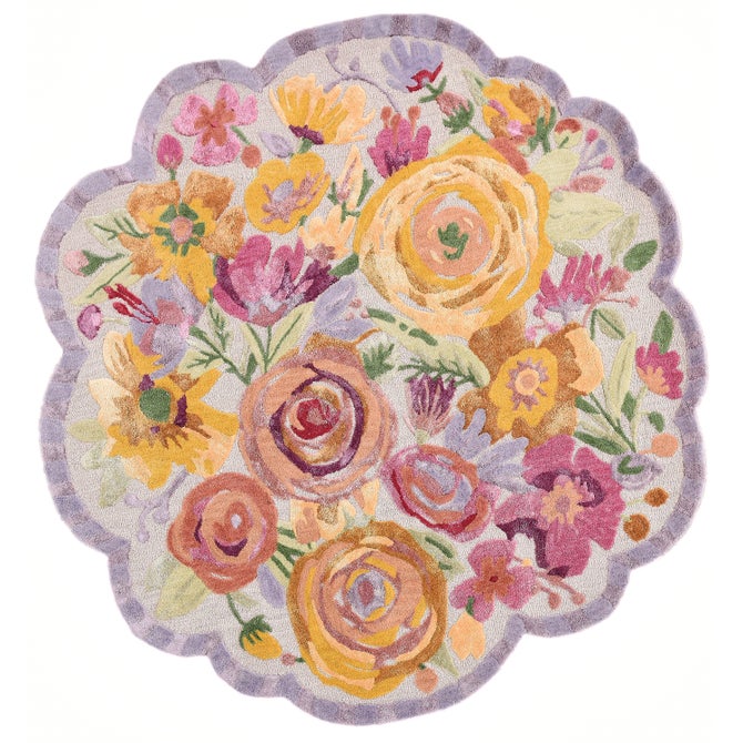 Scalloped Flower Meadow 6' Round Rug - {current_domain}