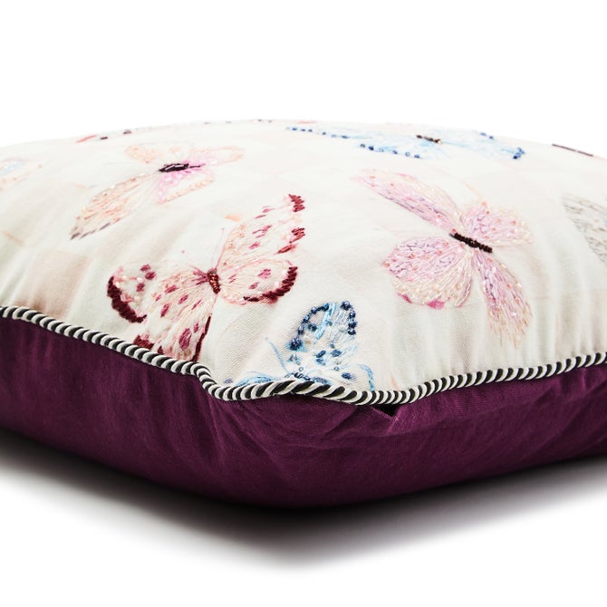 Eternity Butterfly Checked Throw Pillow - {current_domain}