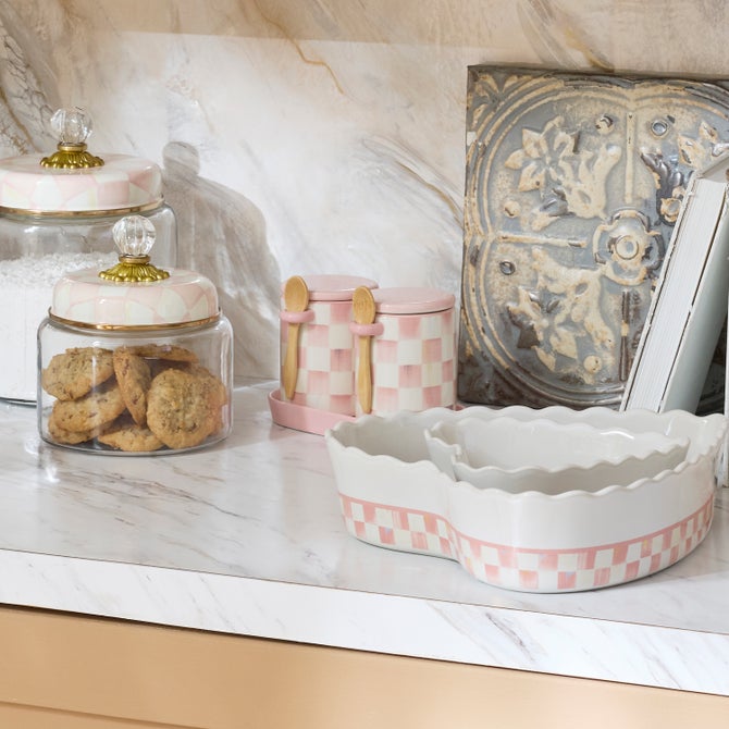 Rosy Check Farmhouse Canisters, Set of 2 - {current_domain}