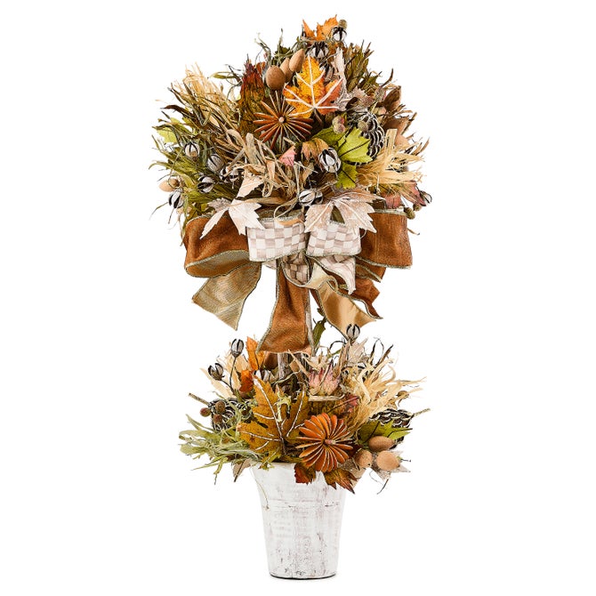 Mocha Check Harvest Topiary - {current_domain}