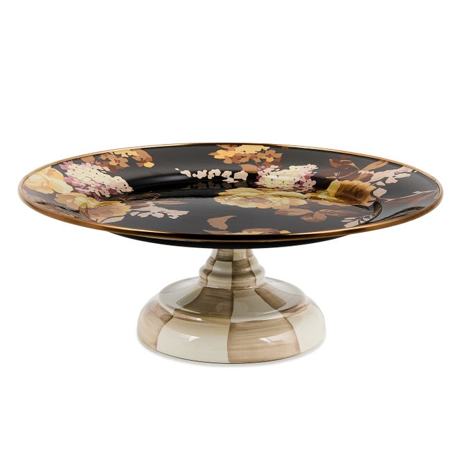 Wild Rose Brown Small Pedestal Platter - {current_domain}