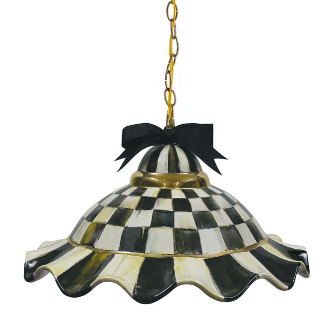 Courtly Check Ceramic Fluted Hanging Lamp - {current_domain}