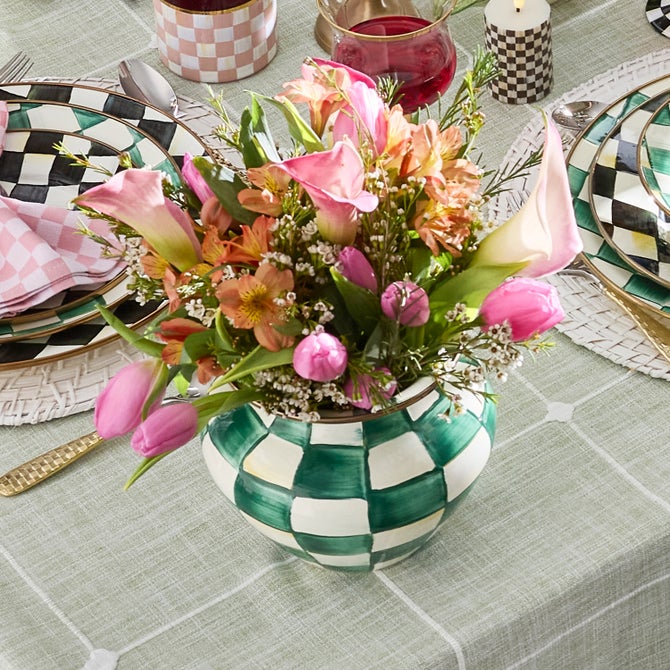 Emerald Check Vase - {current_domain}