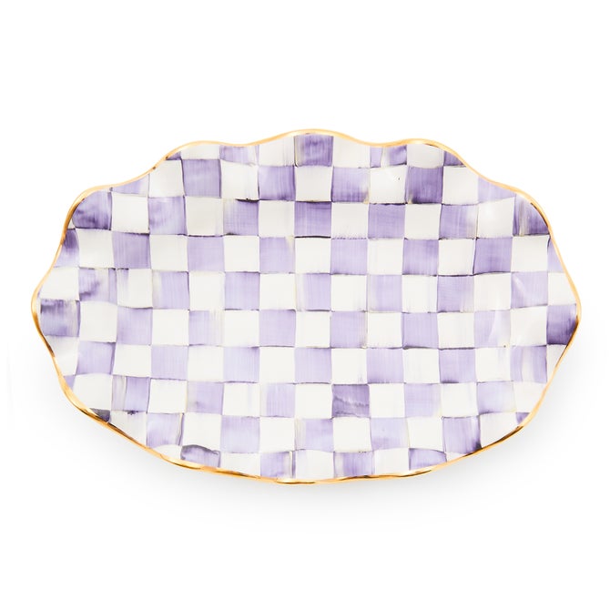 Plum Check Ceramic Serving Platter - {current_domain}