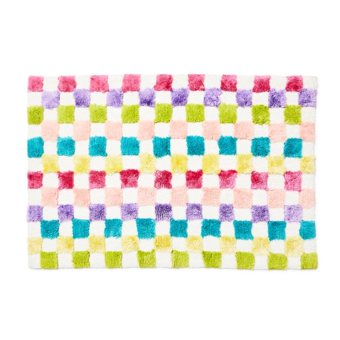 Rainbow Micro Check Bath Rug - {current_domain}