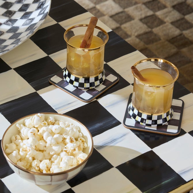 Courtly Checked Cork Back Coasters, Set of 4 - {current_domain}