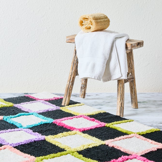 Check Multi Color Bath Rug - {current_domain}